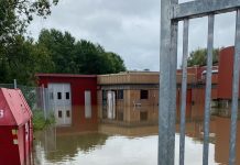 Översvämmat reningsverk i Heby