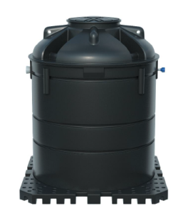 Svart cylinderformad tank, slamnedbrytaren ProACT.